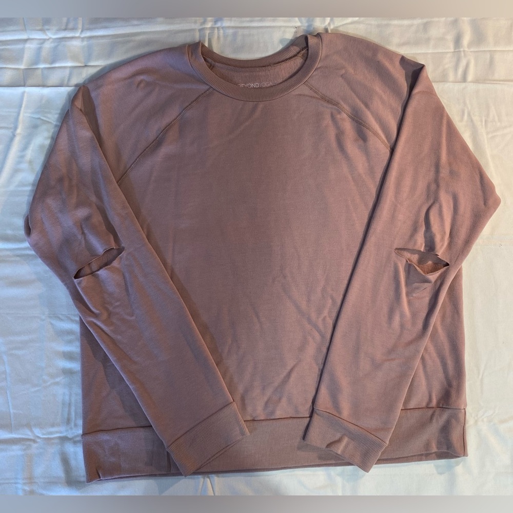 Beyond Yoga  pullover cut out elbow (intended) pink Size L  EUC - Picture 4 of 9